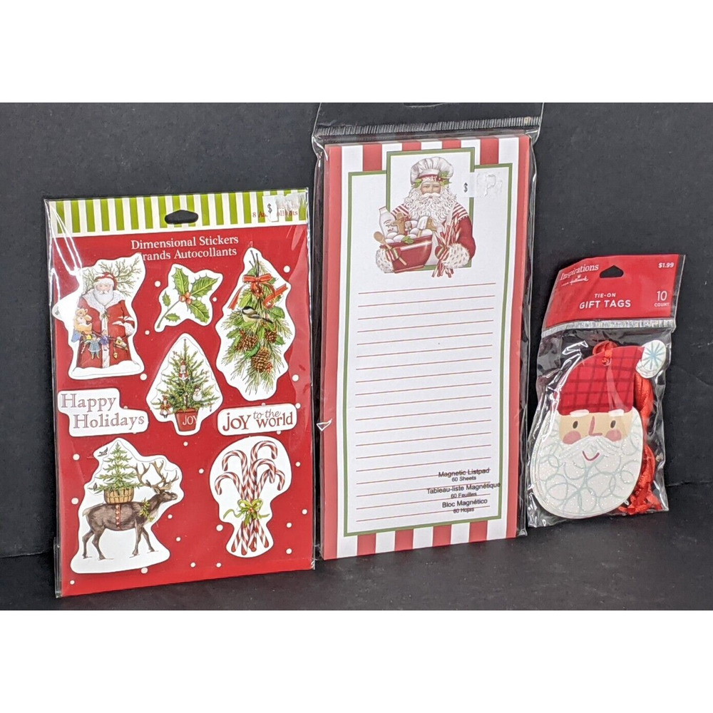 Christmas Santa List Pad 60 sheet Magnetic Santa Gift Tags Stickers ALL NEW